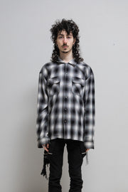 MASTERMIND - SS19 Cotton flannel shirt with iridescent logo buttons and skull pattern