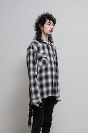 MASTERMIND - SS19 Cotton flannel shirt with iridescent logo buttons and skull pattern