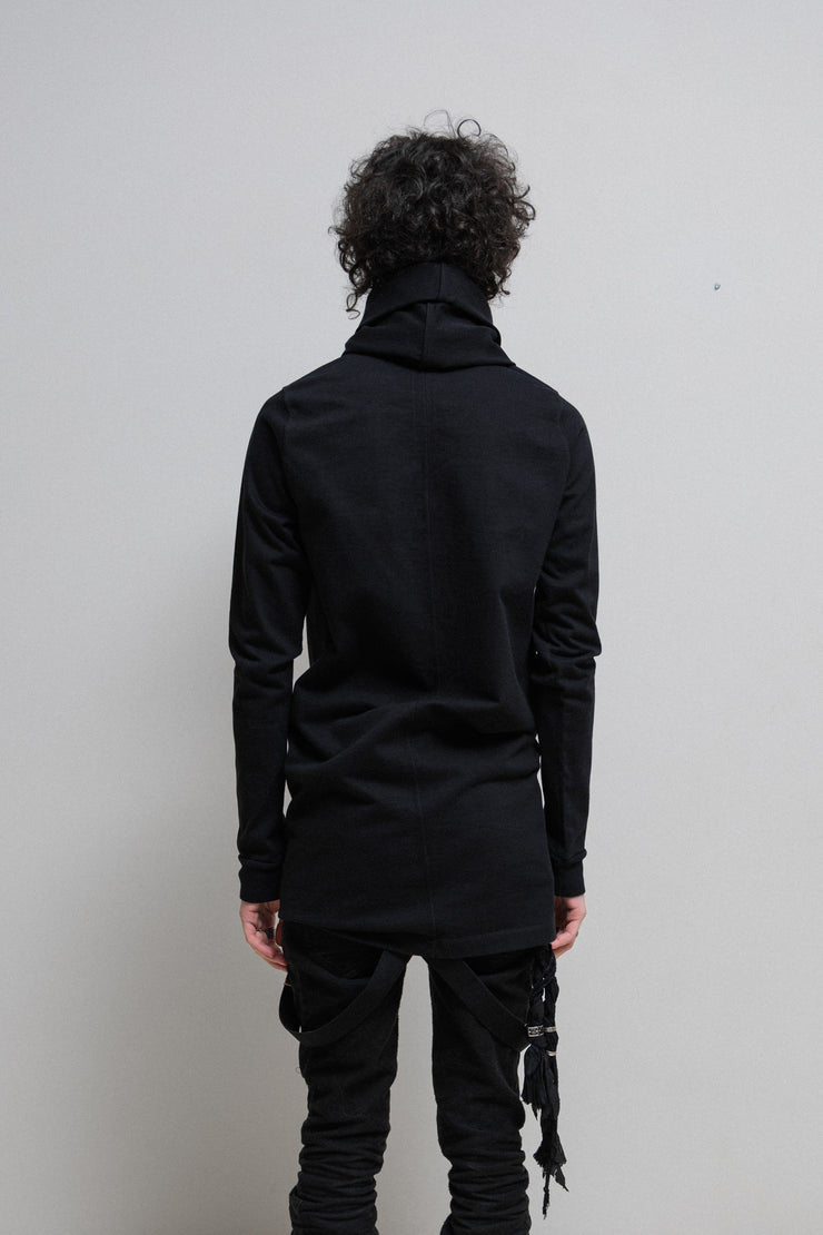 RICK OWENS - FW13 "PLINTH" Cotton sweater with an elongated collar