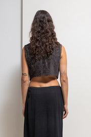 ANN DEMEULEMEESTER - 1990’s patterned vest with metallic threads