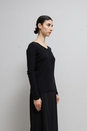 RICK OWENS - FW12 "MOUNTAIN" V neck cashmere sweater with ribbed sleeves