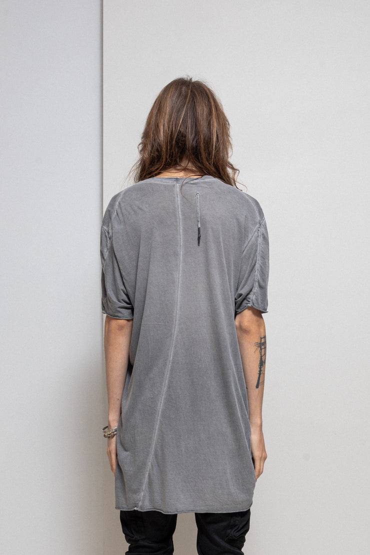 BORIS BIDJAN SABERI 11 - Elongated cotton tee with stitching details
