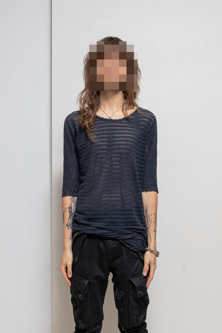 BORIS BIDJAN SABERI - See-through striped t shirt