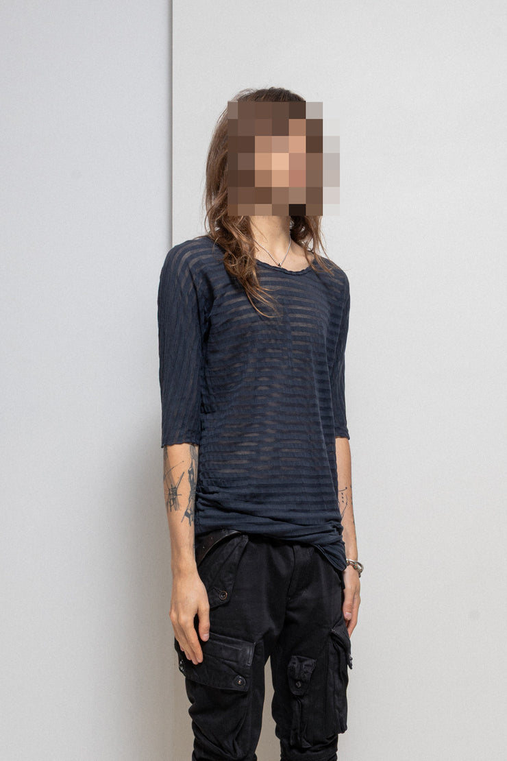 BORIS BIDJAN SABERI - See-through striped t shirt