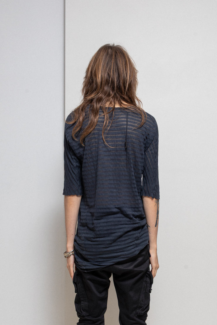 BORIS BIDJAN SABERI - See-through striped t shirt