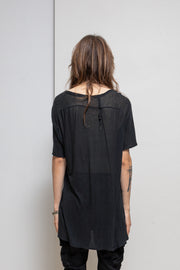 BORIS BIDJAN SABERI - Thin cotton tee with stitching details