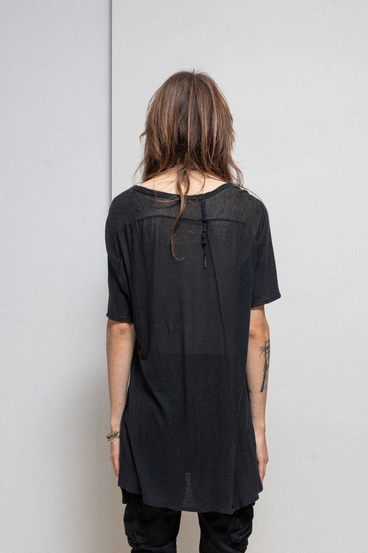 BORIS BIDJAN SABERI - Thin cotton tee with stitching details