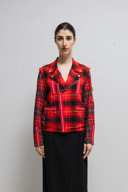 UNDERCOVER - UNDAKOVRIT Reworked tartan wool biker jacket