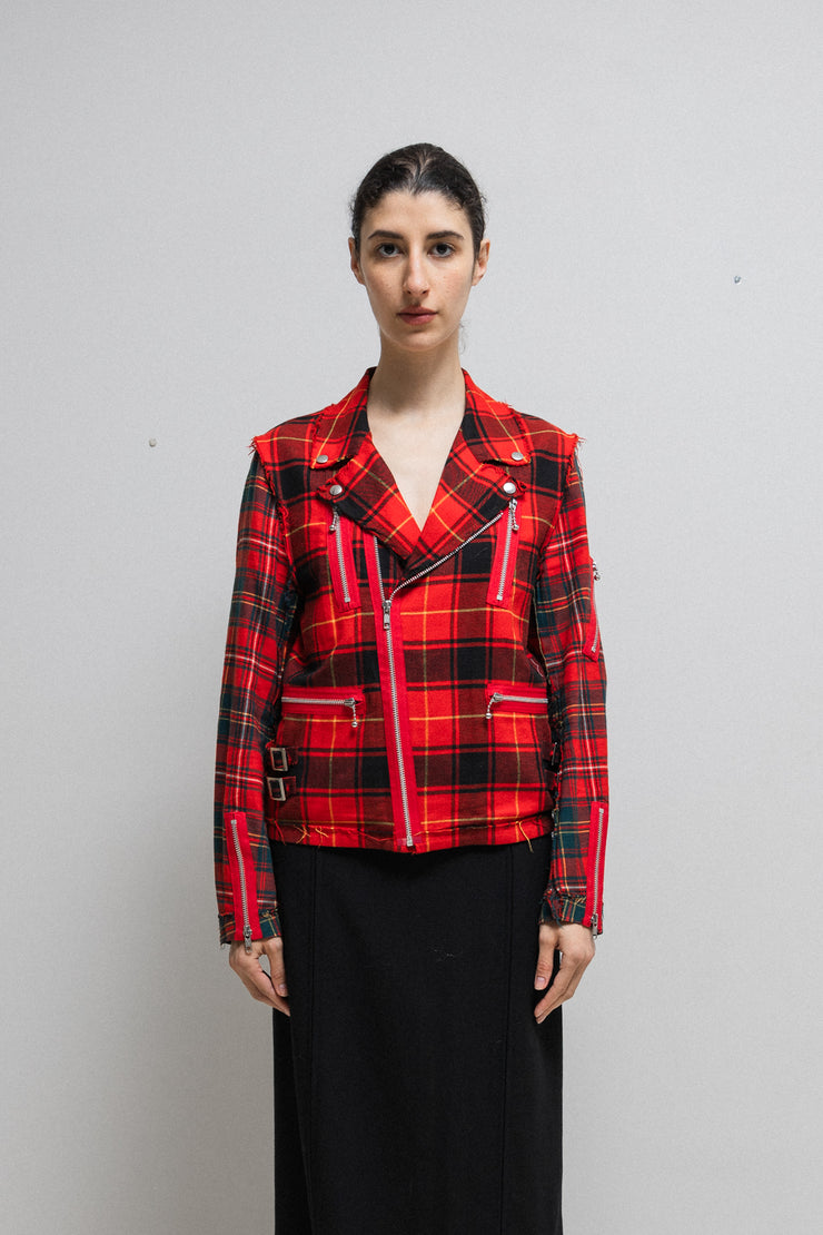 UNDERCOVER - UNDAKOVRIT Reworked tartan wool biker jacket