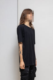 DEVOA - Cotton t shirt with red inner seams