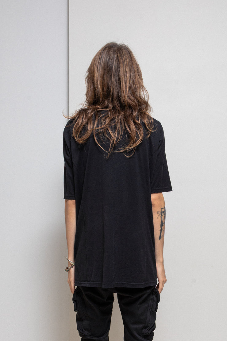 DEVOA - Cotton t shirt with red inner seams