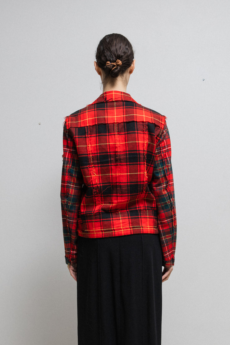 UNDERCOVER - UNDAKOVRIT Reworked tartan wool biker jacket