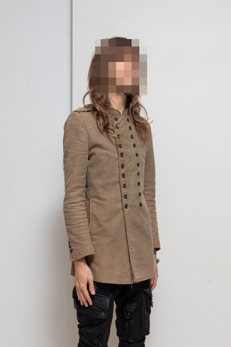 SHARE SPIRIT - Military moleskine coat with two button rows