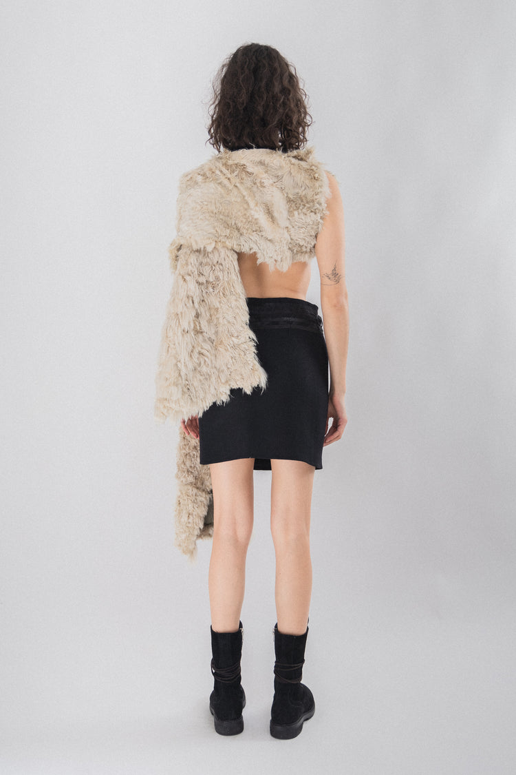 ANN DEMEULEMEESTER - FW05 Wrap up shearling garment – L'OBSCUR