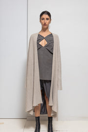 RICK OWENS for REVILLON - FW04 Thick cashmere blend extra long ribbed cardigan