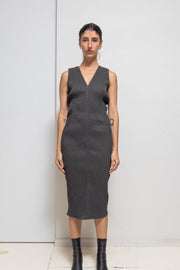 RICK OWENS - SS17 « WALRUS » Textured pleats stretch dress
