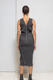 RICK OWENS - SS17 « WALRUS » Textured pleats stretch dress