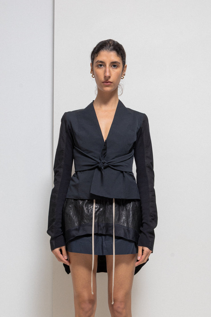 RICK OWENS - SS09 « STRUTTER » Textured cotton blend jacket with straps to tie up (runway)