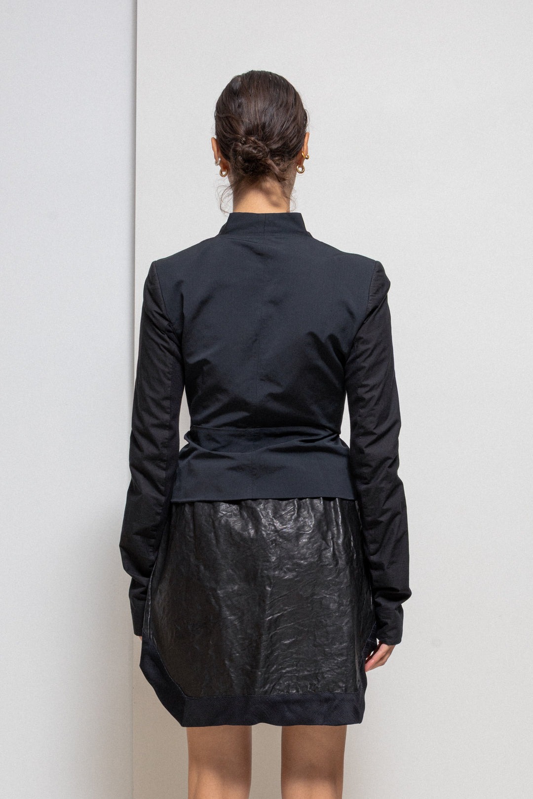 美品 SLY ラムレザー中綿ジャケット【2】モード　短丈　rick owens Rick Owens ショート丈変型レザージャケット 40