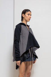 GARETH PUGH - 2010’s Full zipper cotton hoodie with longer sides