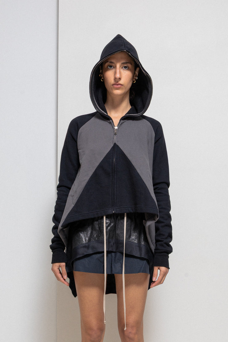 GARETH PUGH - 2010’s Full zipper cotton hoodie with longer sides