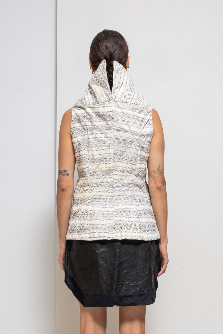 RICK OWENS - SS08 « CREATCH » Full snake skin vest with high lapels (runway)