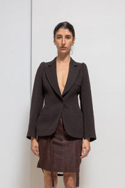 ALEXANDER MCQUEEN - FW00 "Eshu" Virgin wool tailored jacket with padded shoulders and signature lining (runway)