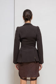ALEXANDER MCQUEEN - FW00 "Eshu" Virgin wool tailored jacket with padded shoulders and signature lining (runway)