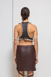 L.G.B - Rabbit fur and leather reversible vest