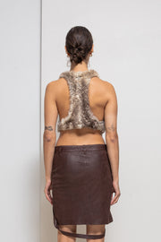 L.G.B - Rabbit fur and leather reversible vest