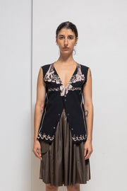UNDERCOVER - FW03 "Paper Doll" Printed wool vest with snap buttons