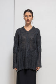 UNDERCOVER - FW05 "Arts and Crafts" Mohair wool blend braided sweater