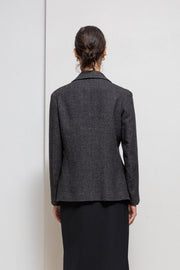YOHJI YAMAMOTO - FW98 Wool + linen open jacket with lapel slits (runway)