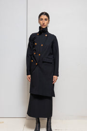 COMME DES GARÇONS - FW02 Double breasted twisted wool coat
