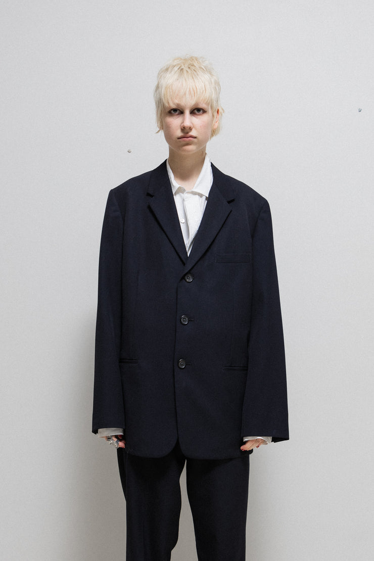 YOHJI YAMAMOTO POUR HOMME - SS98 Navy gabardine wool 3B costume jacket