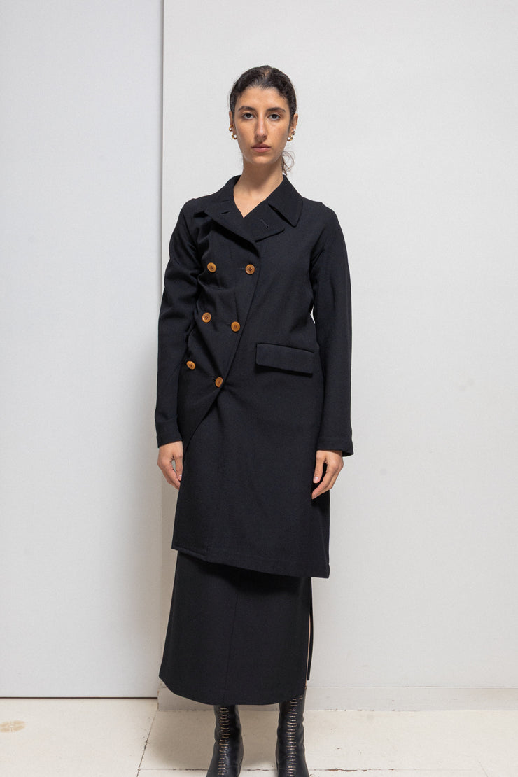 COMME DES GARÇONS - FW02 Double breasted twisted wool coat