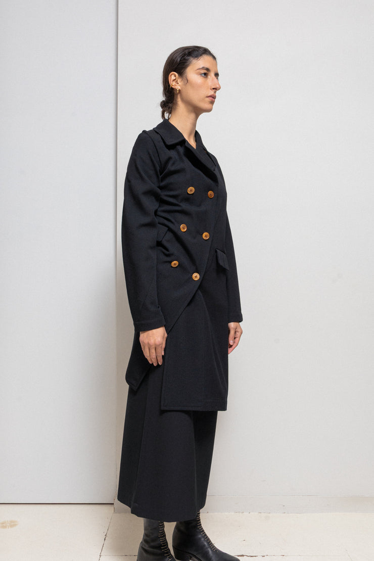 COMME DES GARÇONS - FW02 Double breasted twisted wool coat