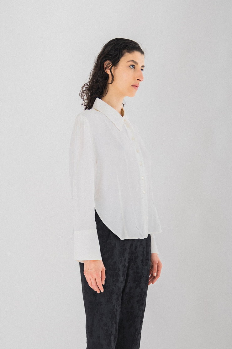 ANN DEMEULEMEESTER - Patterned white shirt (90&