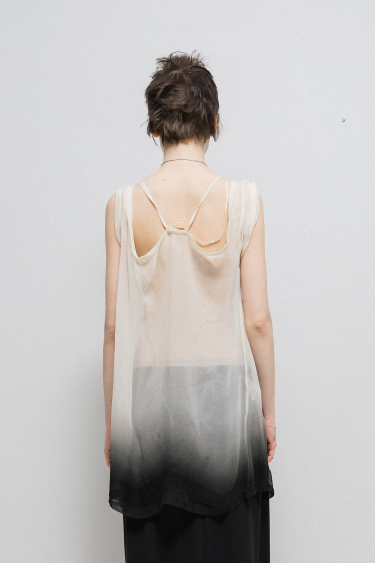 ANN DEMEULEMEESTER - SS07 Silk gradient dress top with straps