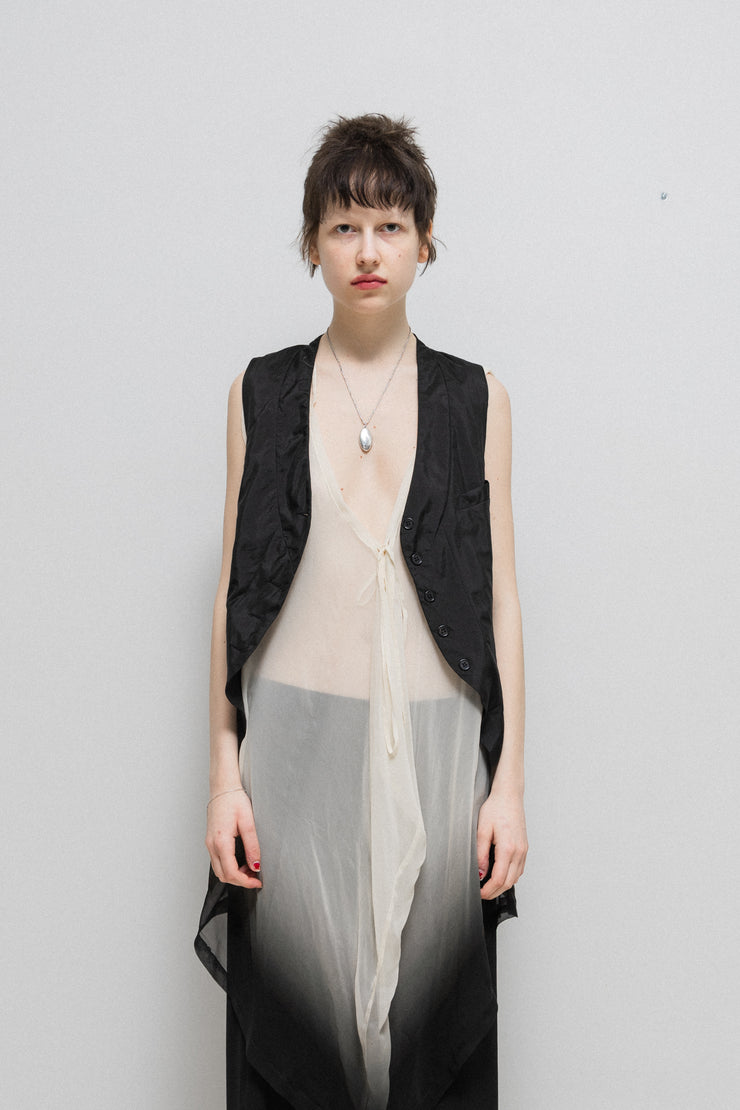 ANN DEMEULEMEESTER - SS07 Gradient silk vest with back straps