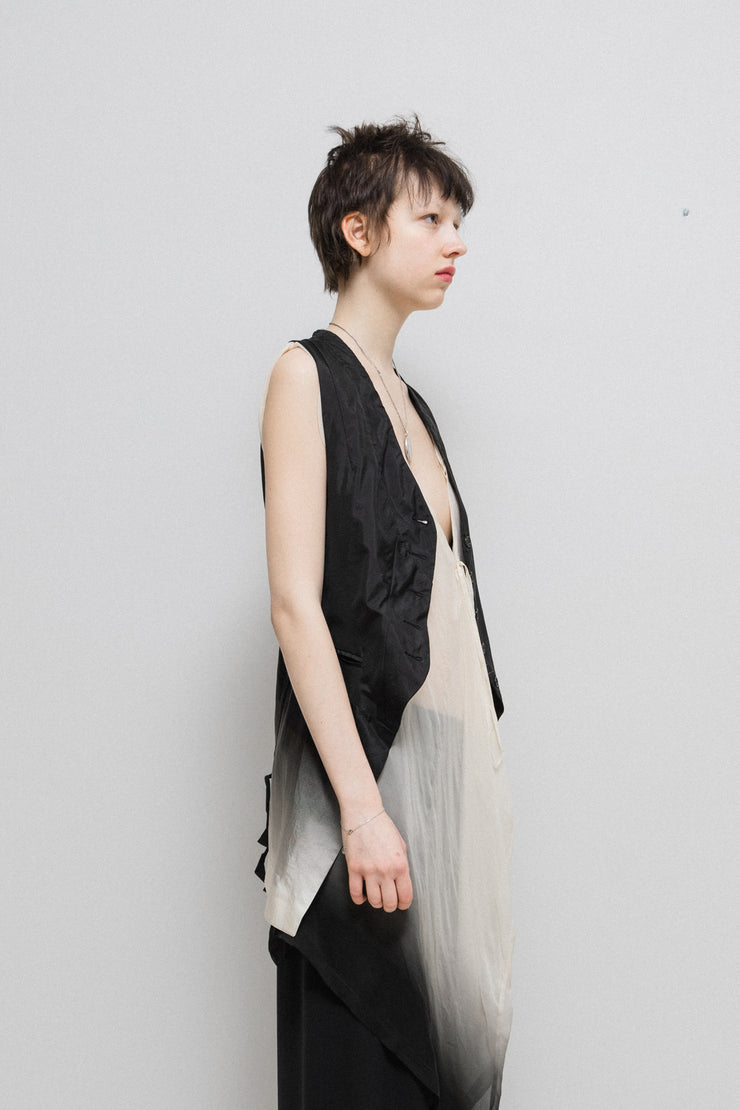 ANN DEMEULEMEESTER - SS07 Gradient silk vest with back straps