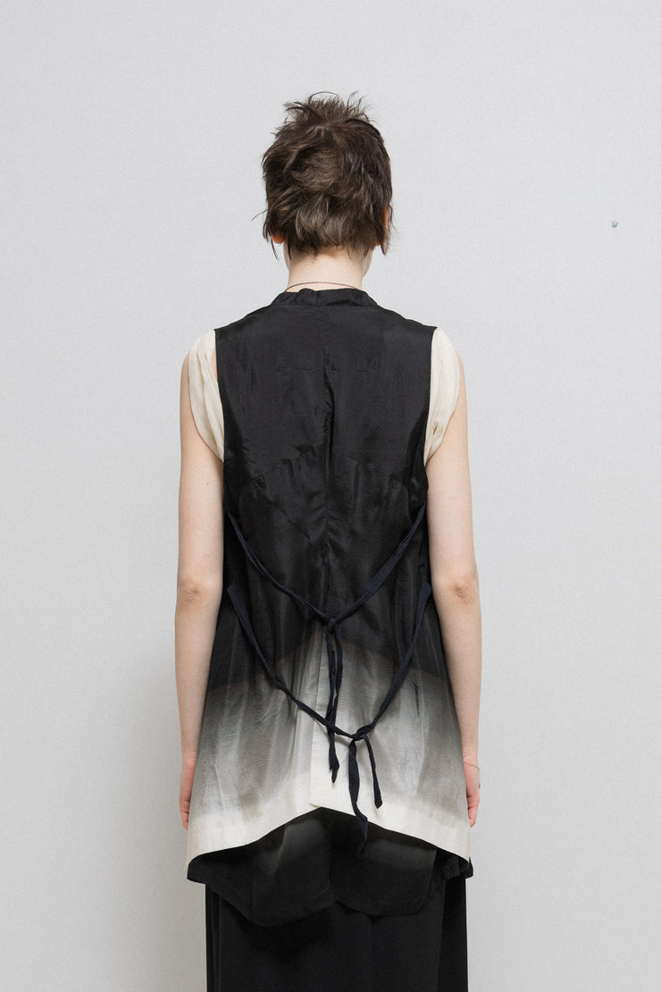 ANN DEMEULEMEESTER - SS07 Gradient silk vest with back straps