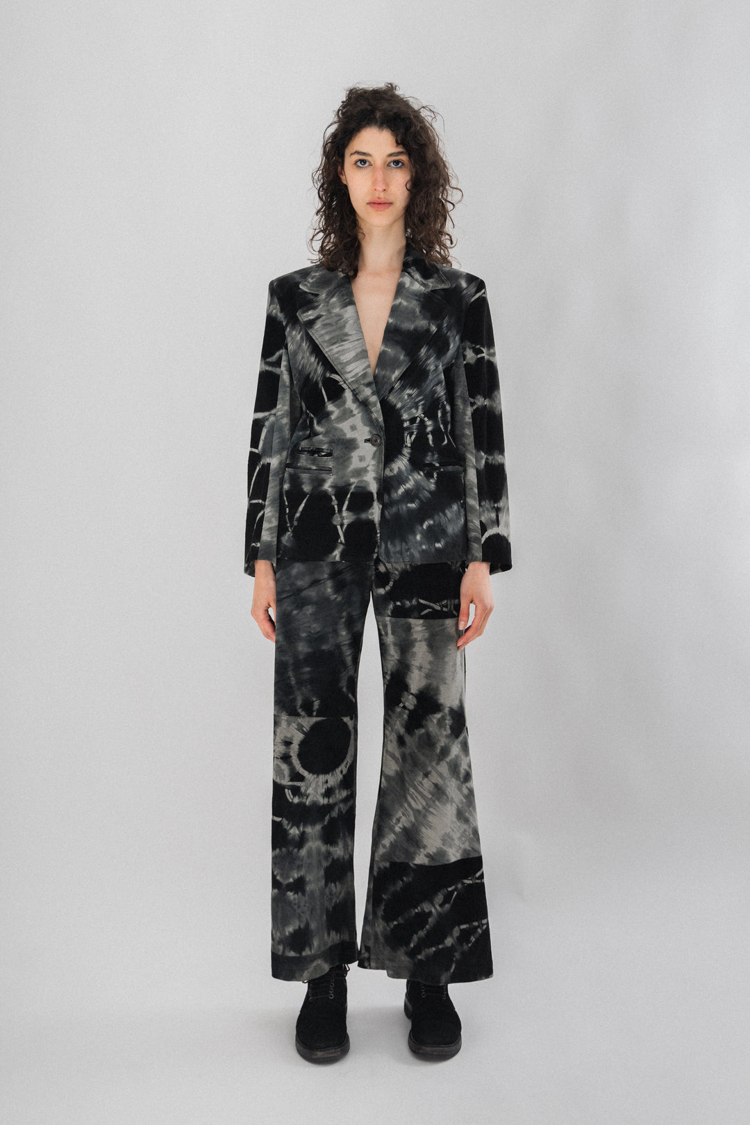 ANN DEMEULEMEESTER - SS01 Dyed flared leather pants (runway) – L