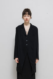 ANN DEMEULEMEESTER - Wool tail jacket with back straps (90's)