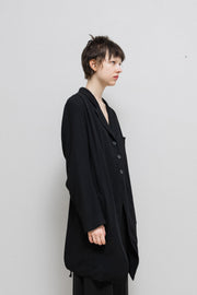 ANN DEMEULEMEESTER - Wool tail jacket with back straps (90's)