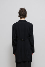 ANN DEMEULEMEESTER - Wool tail jacket with back straps (90's)