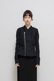 RICK OWENS - SS15 "FAUN" Textured cotton blend jacket with front zip