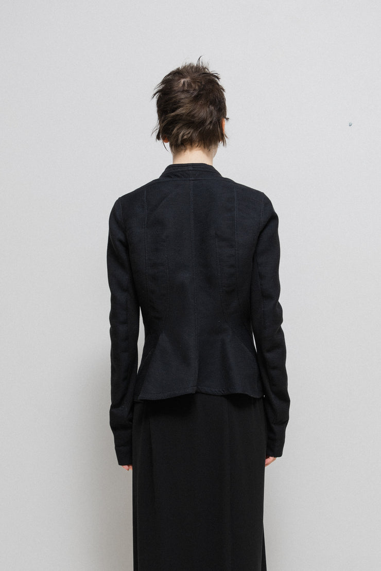 RICK OWENS - SS15 "FAUN" Textured cotton blend jacket with front zip