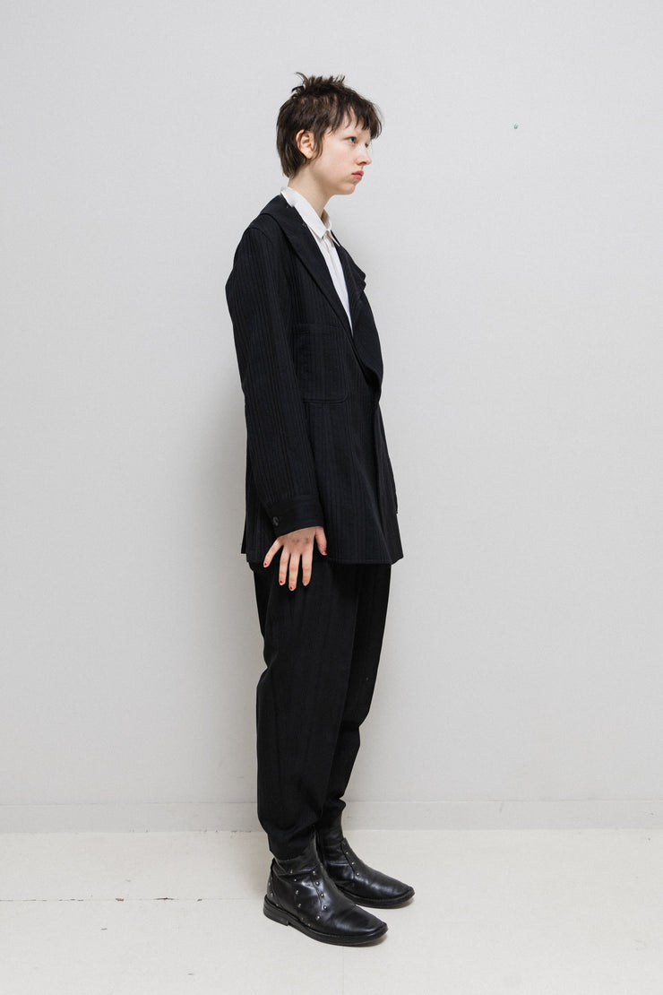 YOHJI YAMAMOTO - FW93 Textured pinstripe wool pants