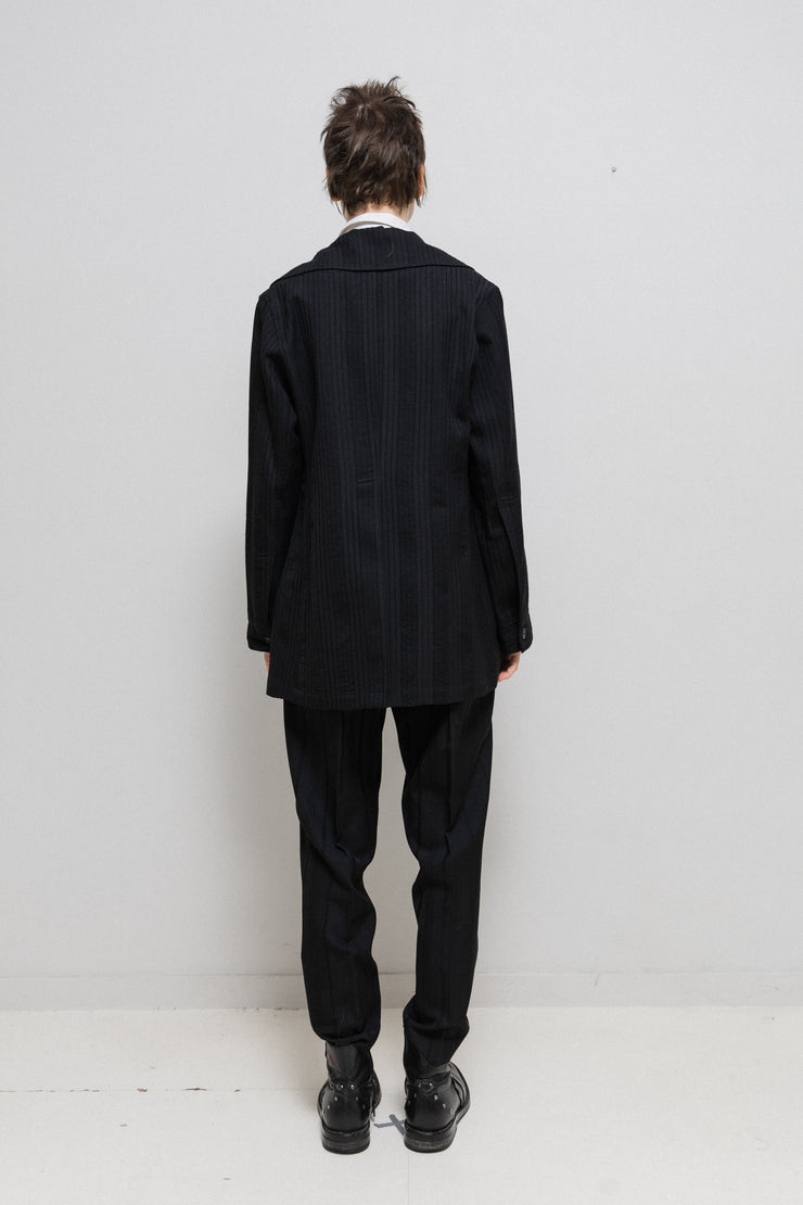 YOHJI YAMAMOTO - FW93 Textured pinstripe wool pants